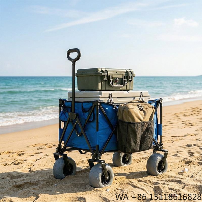 접이식 금속 비치 웨건, 빠른 분리형 회전식 풍선 바퀴 - Outdoor Camping Furniture 리뷰 및 가격