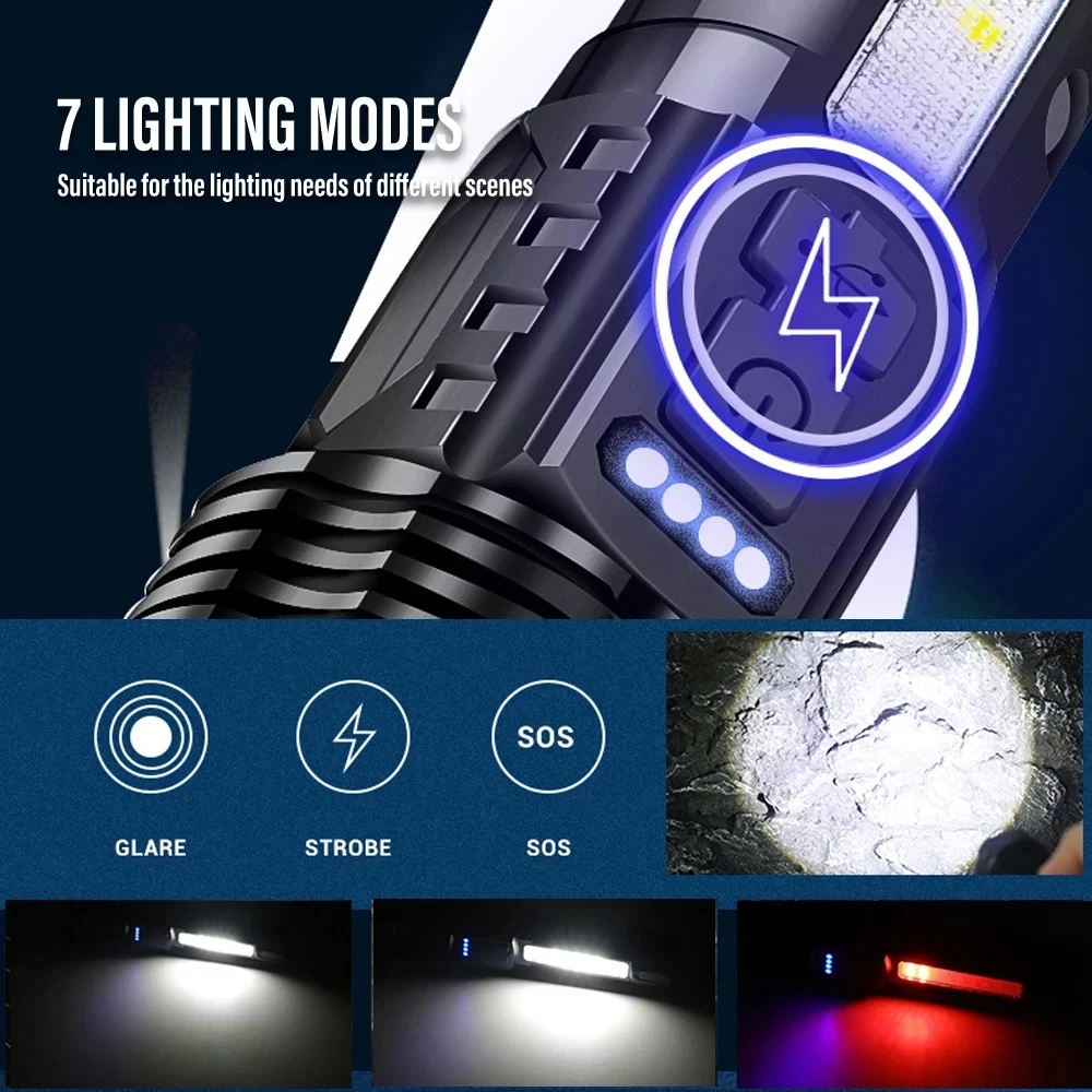 강력한 LED 손전등 충전식 캠핑 라이트(사이드 라이트 - Outdoor Camping Hiking 리뷰 및 가격