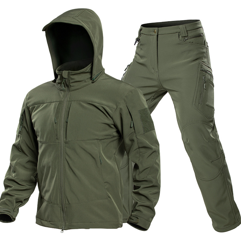 남성용 야외 전술 소프트쉘 슈트 후드 풀 지퍼 재킷 카 - Outdoor Camping Hiking 리뷰 및 가격