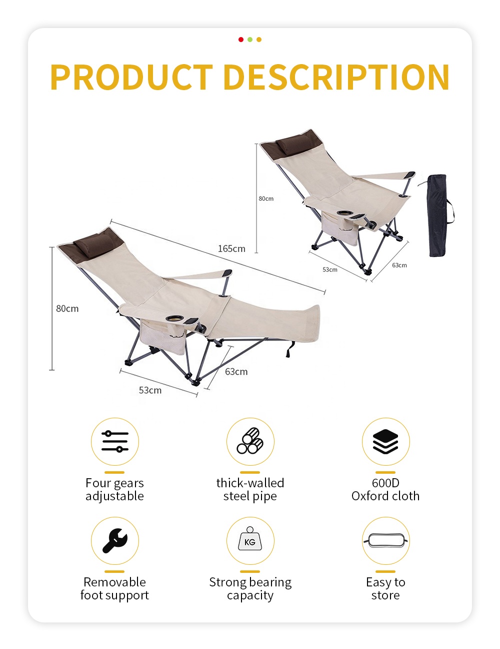 휴대용 접이식 리클라이닝 의자, 가볍고 조절 가능한 야 - Outdoor Camping Furniture 리뷰 및 가격