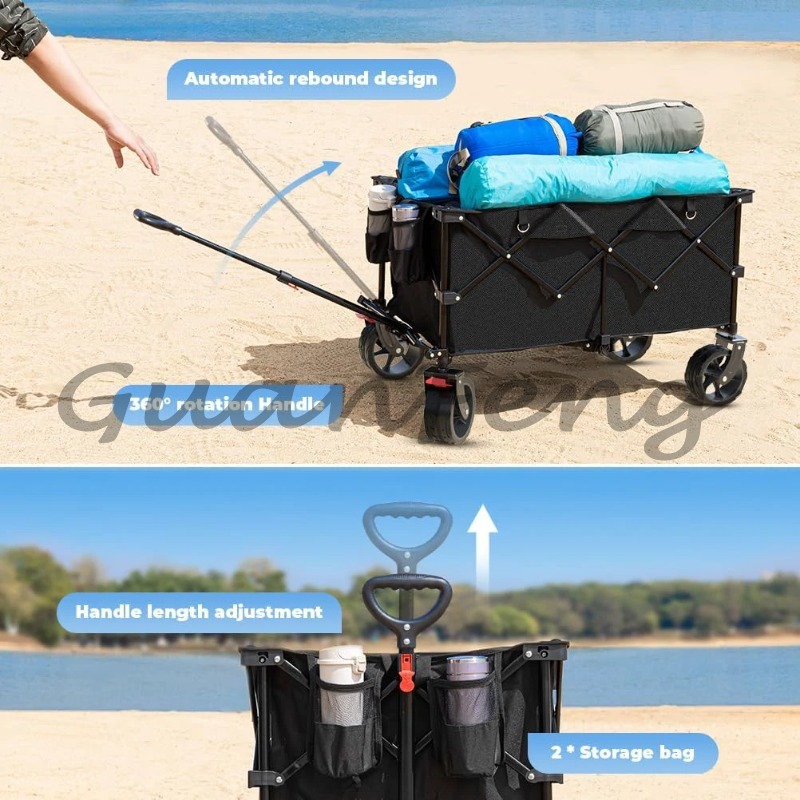다용도 접이식 스테이션 왜건, 탄력 있는 손잡이, 해변 - Outdoor Camping Vehicle Wagon 리뷰 및 가격