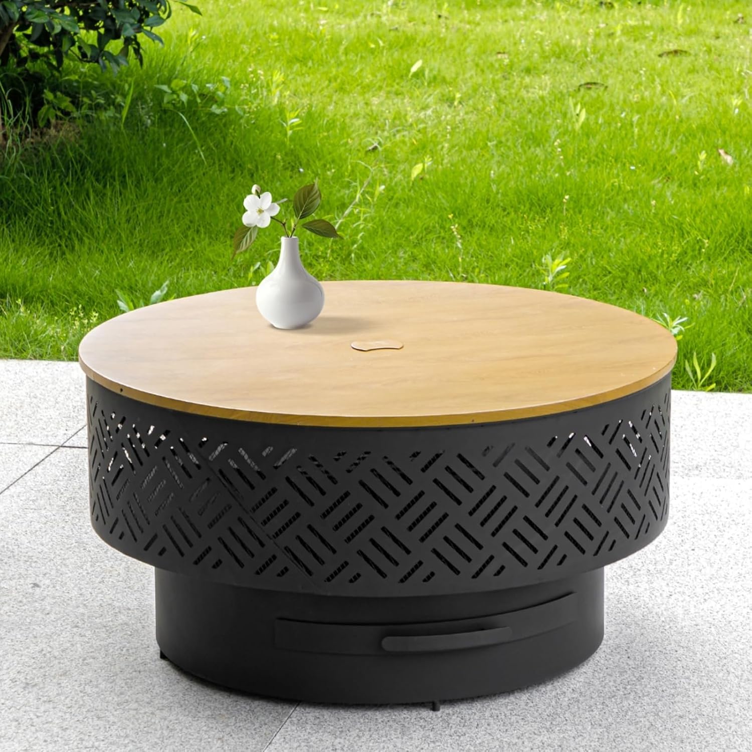32인치 원형 금속 장작 화덕 테이블, 바베큐 그릴 뚜 - Outdoor Camping Cooking Table 리뷰 및 가격