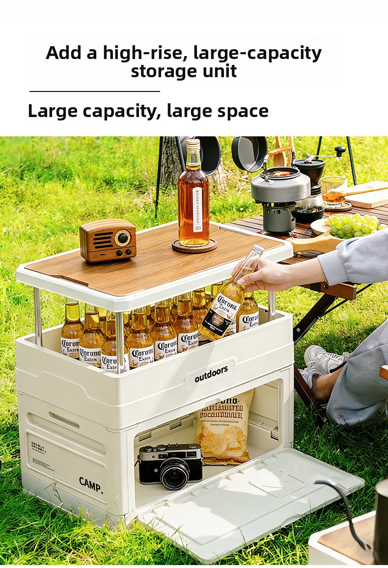캠핑용 접이식 수납함 나무 뚜껑 도어 테이블 의자 세트 - Outdoor Camping Folding Storage Box 리뷰 및 가격