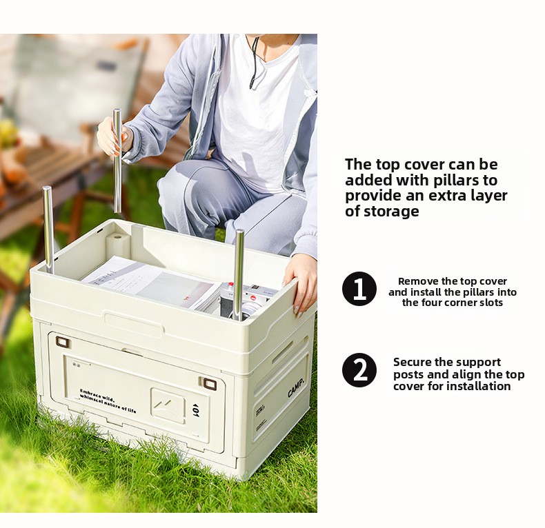 캠핑용 접이식 수납함 나무 뚜껑 도어 테이블 의자 세트 - Outdoor Camping Folding Storage Box 리뷰 및 가격