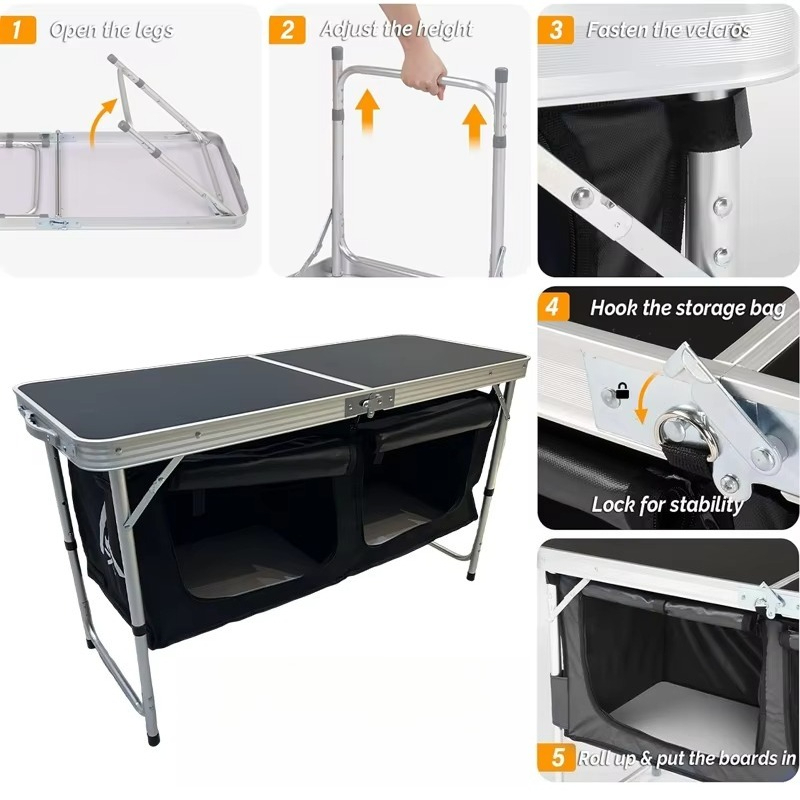 휴대용 알루미늄 합금 접이식 캠핑 키친 테이블 (수납함 - Outdoor Camping Folding Storage Box 리뷰 및 가격