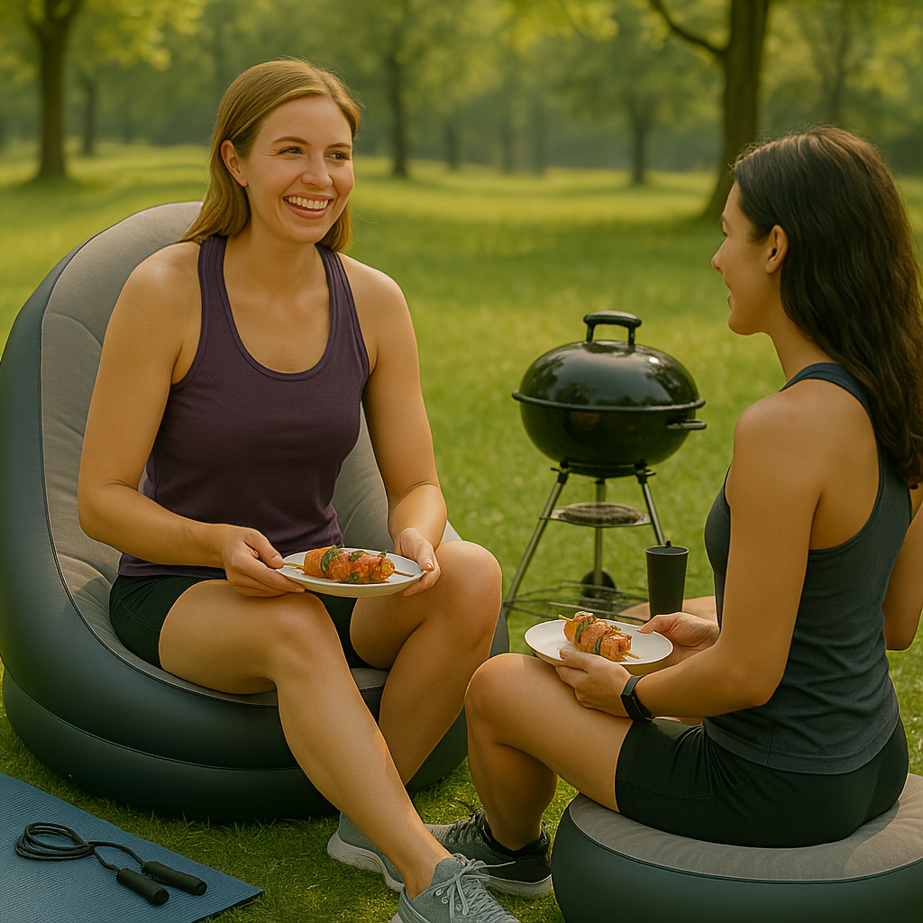 캠핑용 휴대용 가구, 공간 절약형 접이식 실내외 에어  - Outdoor Camping Lounge Chairs 리뷰 및 가격