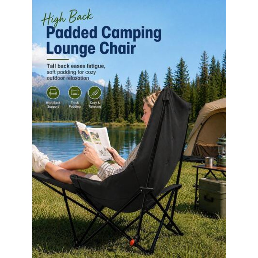 2-in-1 접이식 캠핑 의자(풋레스트 포함, 성인용) - Outdoor Camping Lounge Chairs 리뷰 및 가격