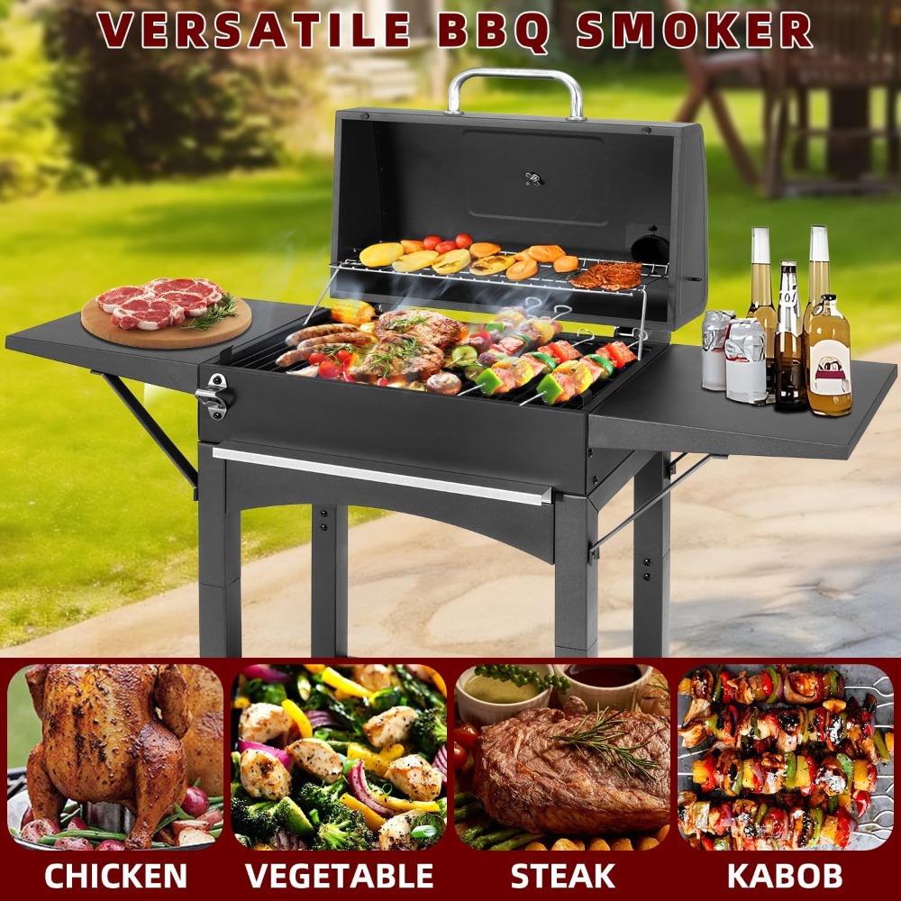미국 배송 숯불 그릴, 사이드 테이블 포함, 야외 바베 - Outdoor Camping Cooking Table 리뷰 및 가격